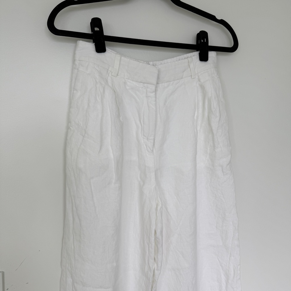 Babaton White Linen Trousers - Picture 2 of 6